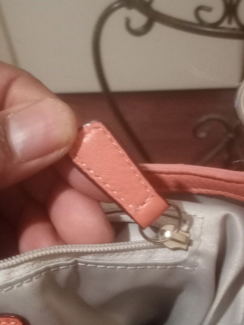 Coach Penelope Bag (F19265) Coral Pink Large Leather Pebbled Crossbody Turnlock - Picture 8 of 12
